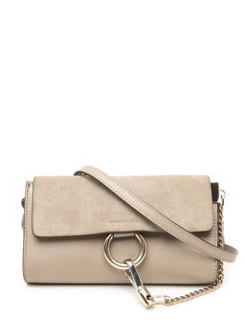 Chloé Pre-Owned 2017 Mini Calfskin and Suede Faye Chain crossbody bag Brown 2IQSHTZKK5UA19DN