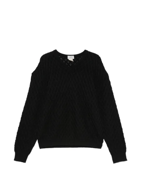 Versace Pre-Owned 1990s diamond-knit V-neck sweater Black VE680BHQ