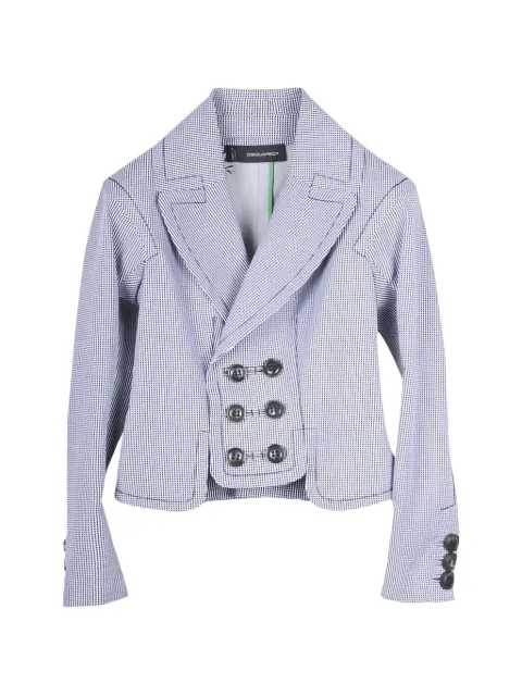 DSQUARED2 houndstooth double-breasted blazer White S72AM0317S41319