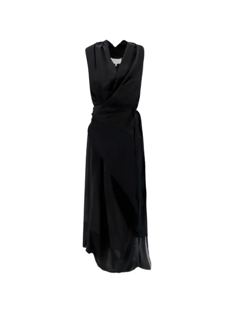 Maison Margiela draped wrap-style midi dress Black S29DD0066M35850