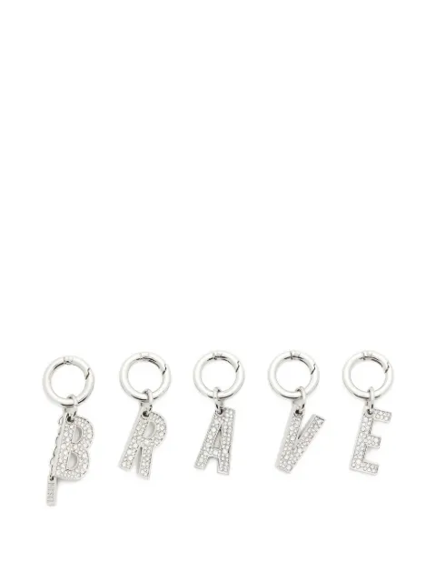 Diesel crystal-embellished charms (set of five) Silver X10875P9132