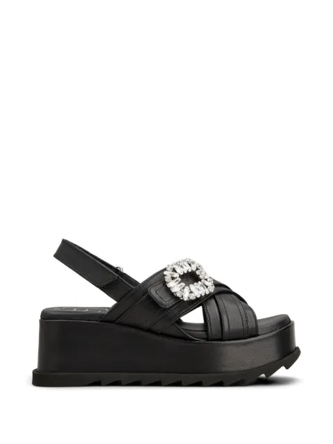 Roger Vivier crystal-buckle platform sandals Black RVW7754472091T