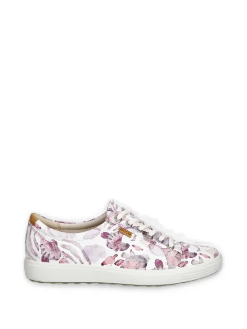 ECCO Soft 7 floral-print leather sneakers White 430003