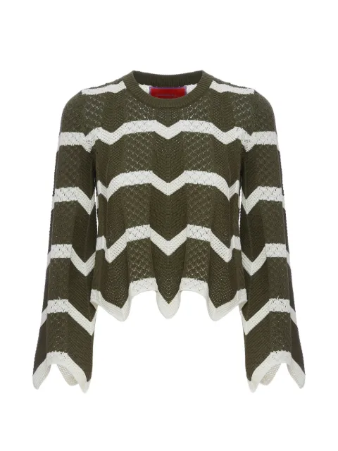 La DoubleJ Chevron crops Sweater Green PUL0146KNI084VA254GR08