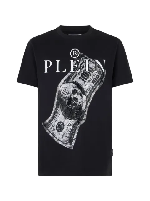 Philipp Plein jersey T-shirt skull strass Black UAFCMTK9369PJY002N