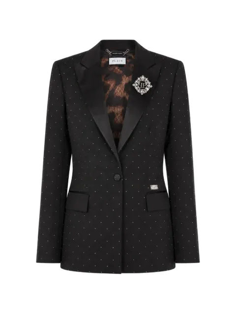 Philipp Plein boyfriend-dit blazer crystal strass Black UAFCWRF0847PTE022N