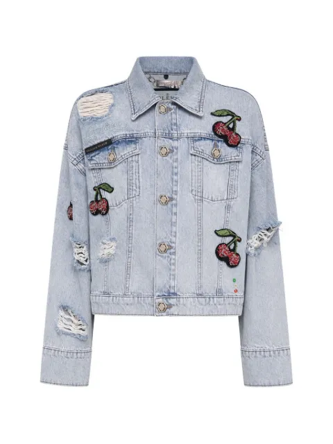 Philipp Plein denim regular jacket cherrylicious Blue UAFCWDB0677PDE004N