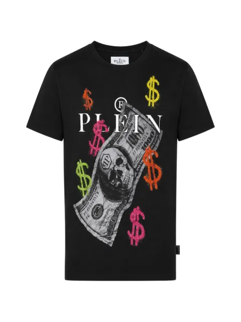 Philipp Plein jersey T-shirt Plein Dollars Black UAFCMTK9370PJY002N