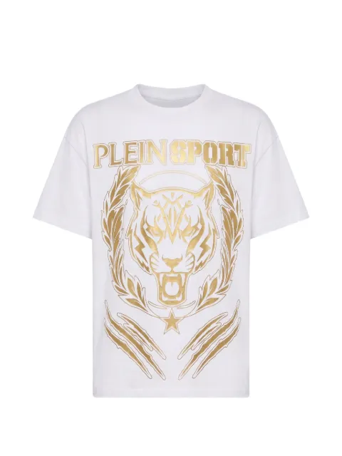 Plein Sport tiger crest t-shirt White FAFCMTK9171STE003N
