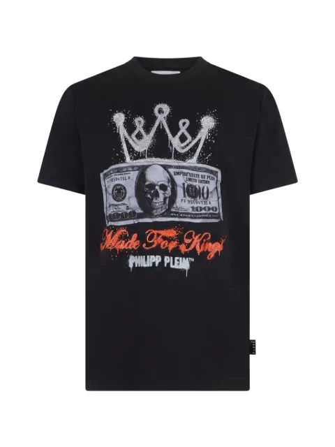Philipp Plein jersey T-Shirt crown-dollar Black UAFCMTK9378PJY002N