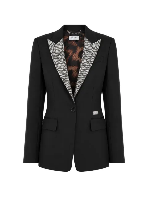 Philipp Plein single breasted fit blazer crystal strass Black UAFCWRF0844PTE022N