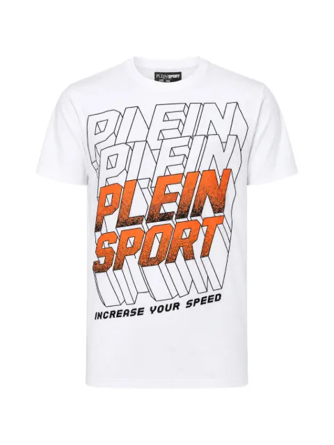 Plein Sport PS Fluo logo-print crew-neck T-shirt White FAFCMTK9167STE003N