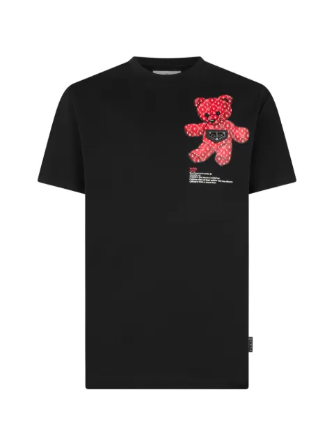 Philipp Plein jersey T-Shirt Teddy chest Black UAFCMTK9381PJY002N