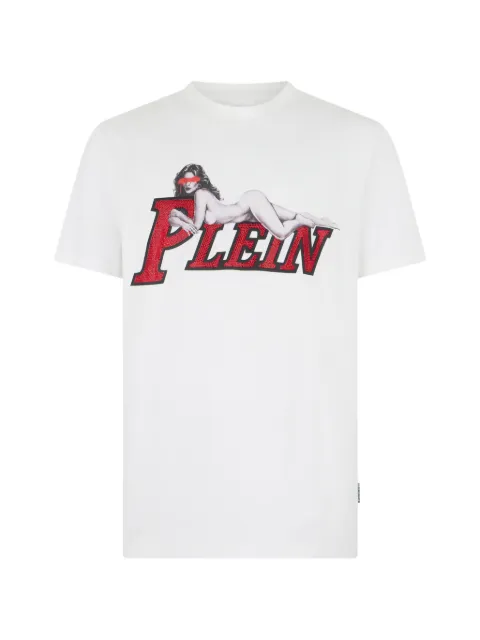 Philipp Plein jersey T-shirt Plein Pin Up White UAFCMTK9419PJY002N