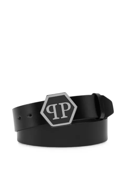 Philipp Plein leather belt Hexagon Black UAFAMVA0700PLE010N