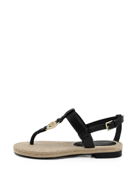 Philipp Plein nappa sandals rope hexagon Black UAFSWSA0737PLE075N