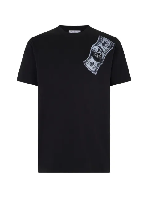 Philipp Plein jersey T-Shirt Skull Dollar Chest Black UAFCMTK9372PJY002N
