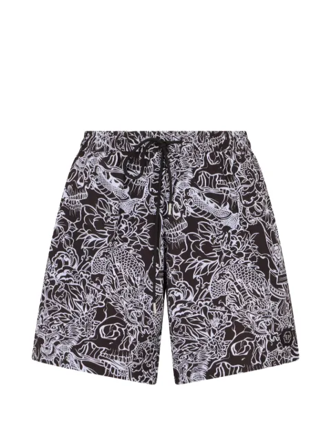Philipp Plein swimming shorts Skull all-over Black SAFCMMT0420PTE088N
