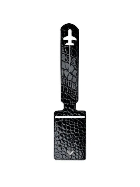 VELANTE crocodile-effect luggage tag Black 18PEMMSLIQUIDBLACK