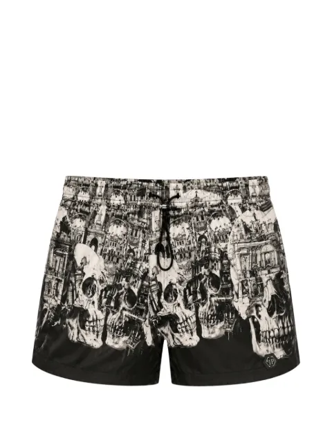 Philipp Plein swimming shorts skull hotel Black SAFCMMT0429PTE088N
