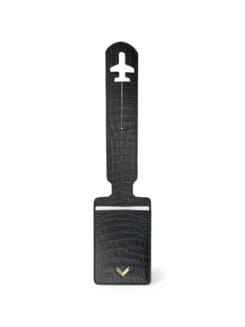 VELANTE leather luggage tag Black 18PAGBLACK