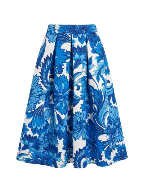 Lunatica Milano T Florence floral-jacquard midi skirt Blue SKIRTTFLORENCE
