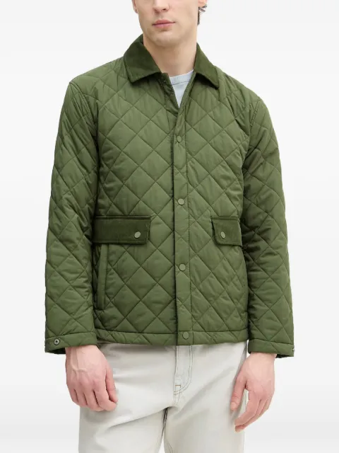 Benetton quilted corduroy-collar jacket Green 2OKPUN077