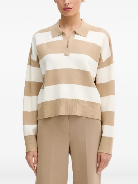 Benetton horizontal-stripe polo-collar sweater Neutrals 1Z8CE301M