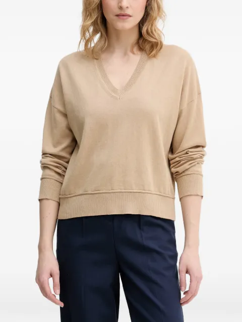 Benetton V-neck ribbed-trim sweater Neutrals 1Y6SD403O