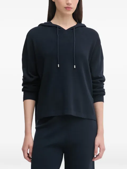 Benetton drawstring-hood side-slit hoodie Blue 1LHGD204M