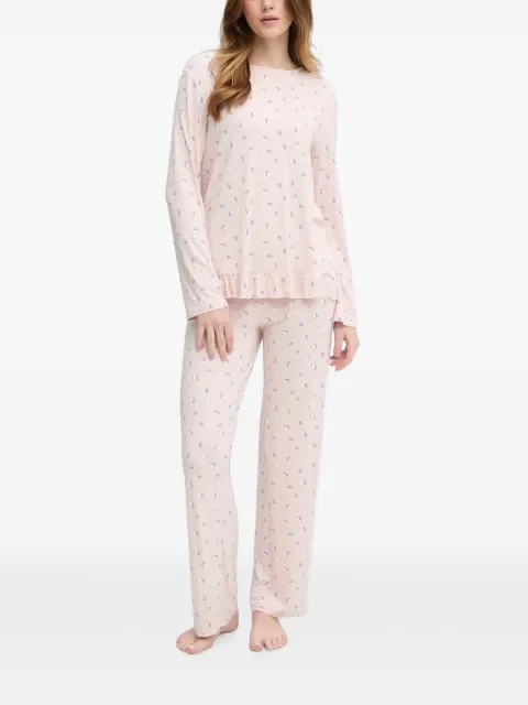 Benetton floral-print ruffled nightwear set Pink 38C83P04I