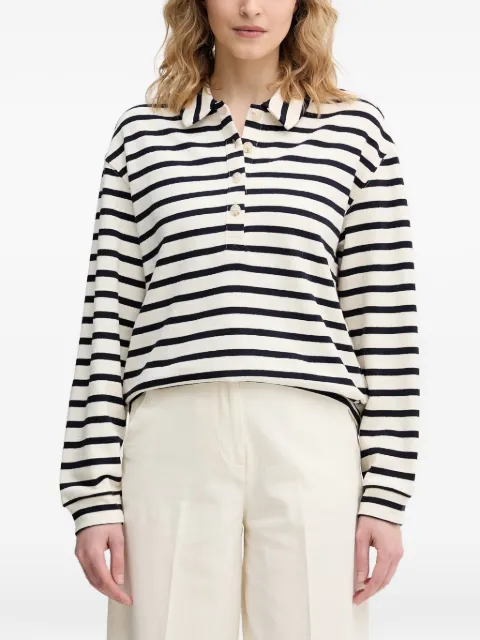 Benetton striped long-sleeve polo shirt White 3PNUD3018