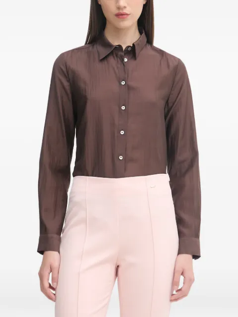 Benetton button-up long-sleeve shirt Brown 5S3SDQ0DU