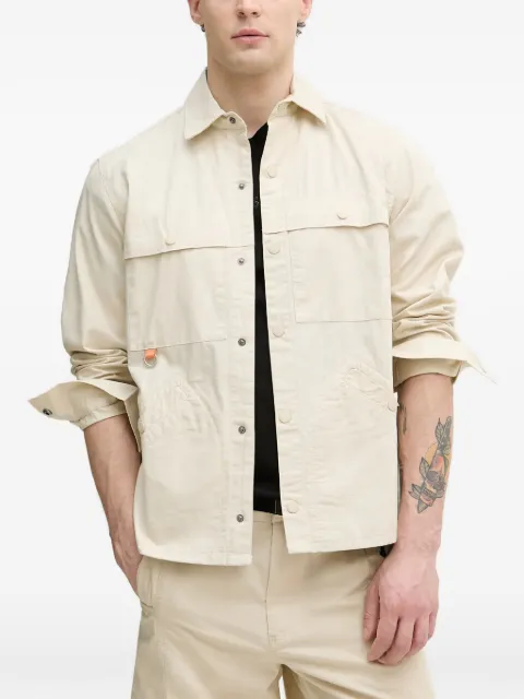 Benetton ripstop-textured multi-pocket shirt Neutrals 5QEZUQ06M