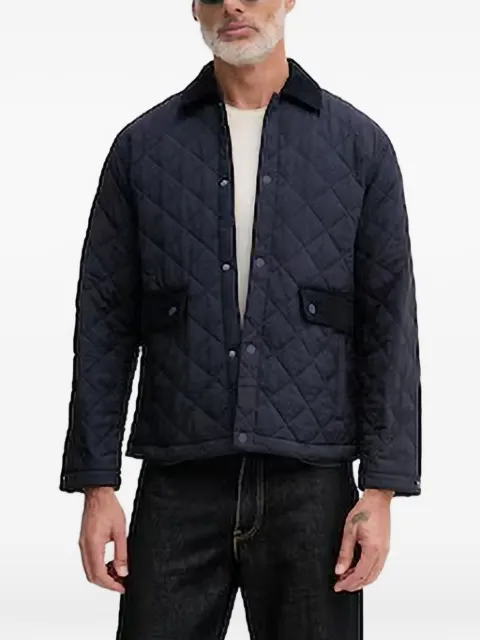 Benetton quilted corduroy-collar jacket Blue 2OKPUN077