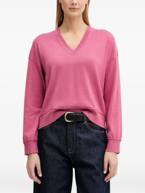 Benetton V-neck ribbed-trim sweater Pink 1Y6SD403O