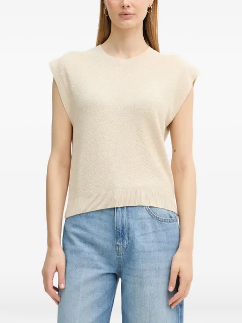 Benetton ribbed-trim knitted sweater Neutrals 1DC3D10GT