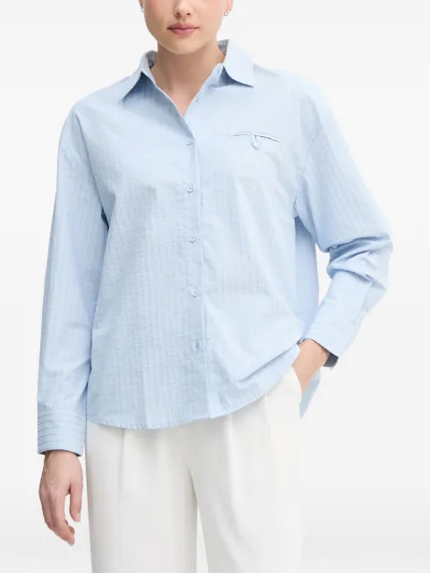 Benetton seersucker-textured button-down shirt Blue 5TVTDQ0DM