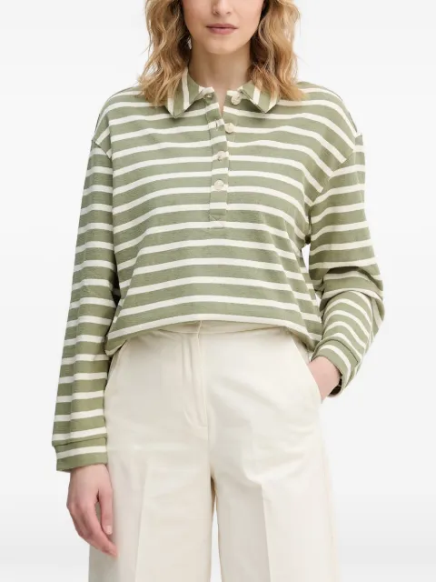 Benetton striped long-sleeve polo shirt Green 3PNUD3018