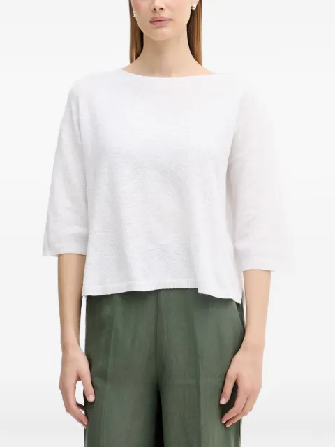 Benetton boat-neck dropped-shoulder sweater White 1DC3D10GU