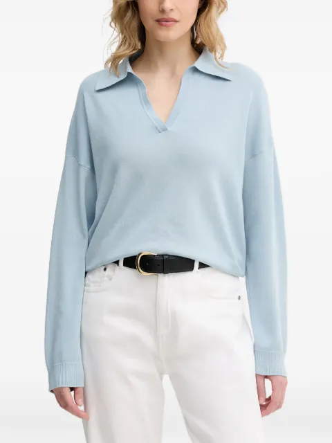 Benetton v-neck polo-collar sweater Blue 1C19D301I