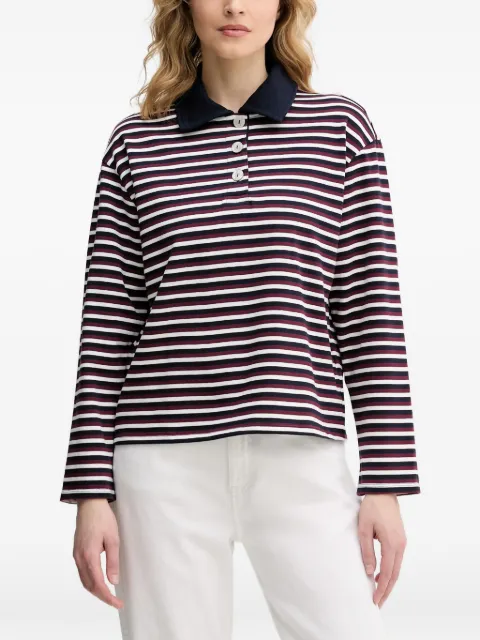 Benetton striped long-sleeve polo shirt White 3UJZD3019