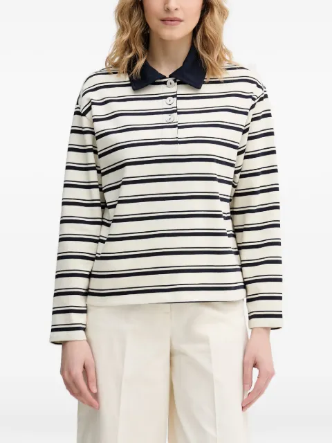 Benetton striped long-sleeved polo shirt Neutrals 3UJZD3019