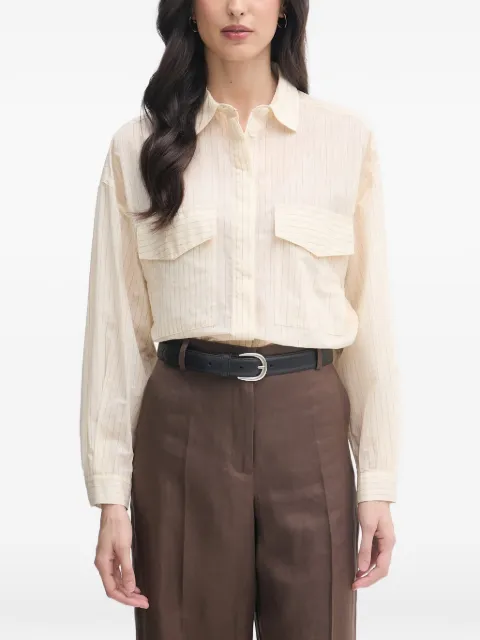Benetton striped flap-pocket shirt Neutrals 5V0FDQ0DP