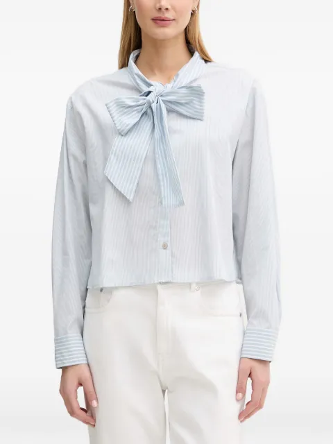 Benetton striped pussy-bow blouse Blue 5LRGDQ0DL