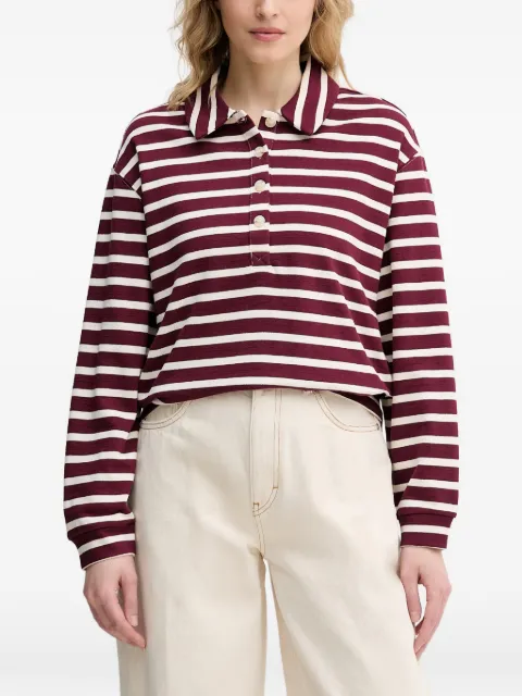Benetton striped long-sleeve polo shirt Red 3PNUD3018