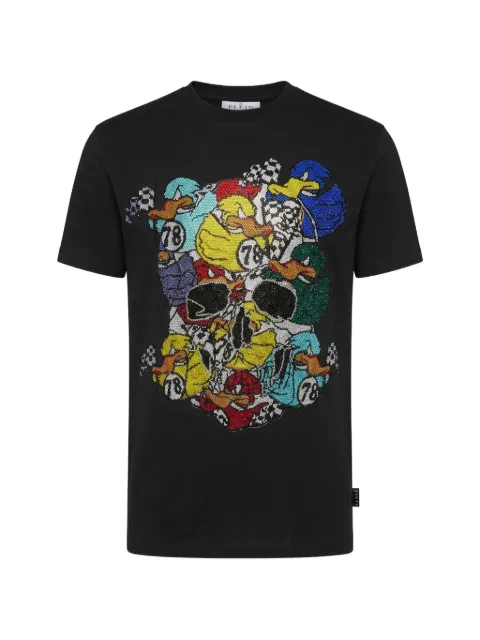 Philipp Plein jersey T-shirt Plein Ducks Bling Black UAFCMTK9420PJY002N