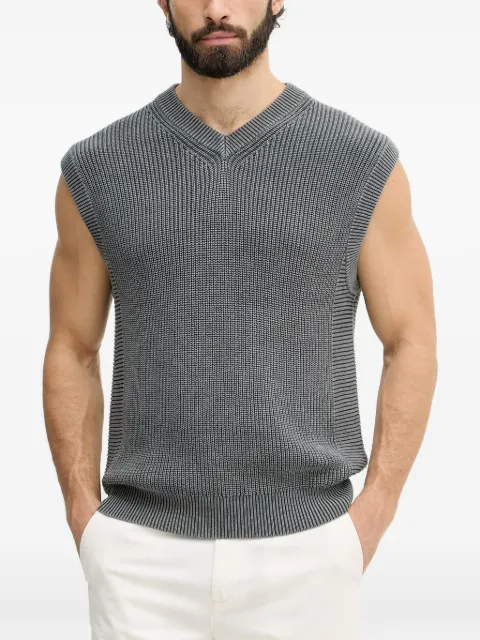 Benetton ribbed-knit V-neck sweater vest Grey 1VOXU401M