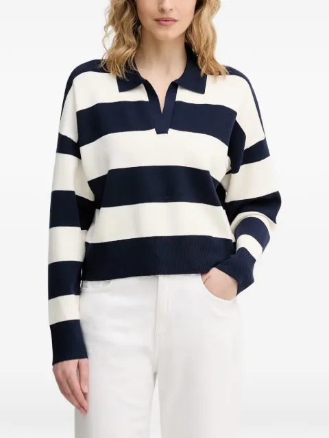 Benetton striped polo-collar sweater Blue 1Z8CE301M
