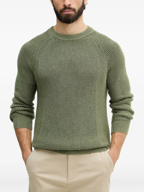 Benetton ribbed-knit raglan-sleeve sweater Green 1VOXU10AK